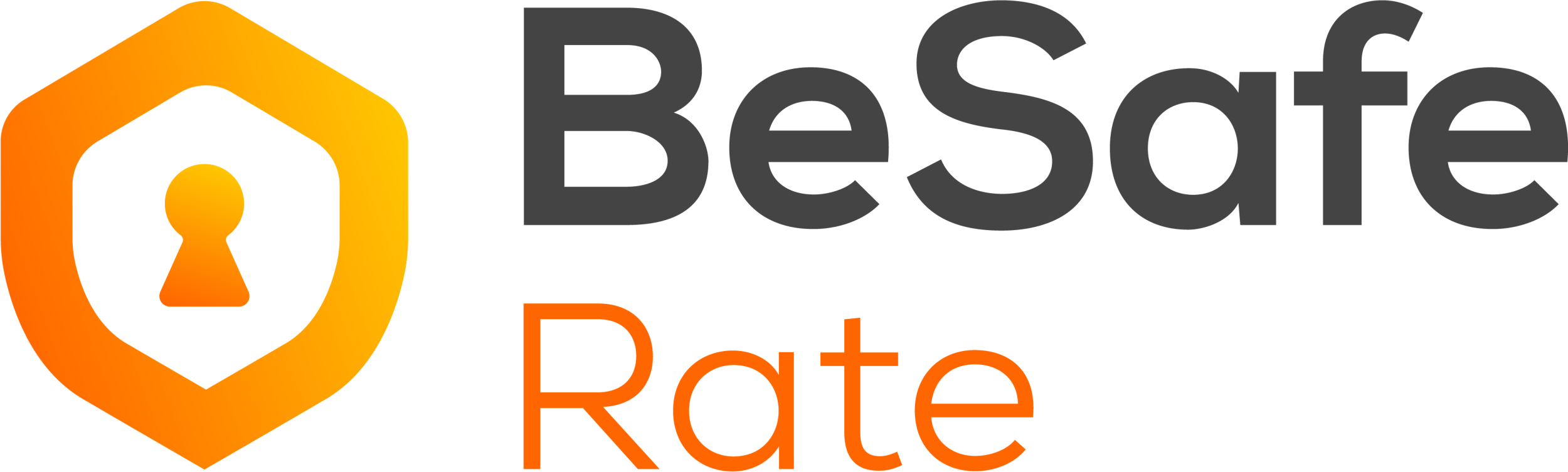 Logo di BeSafe Rate con un lucchetto arancione.